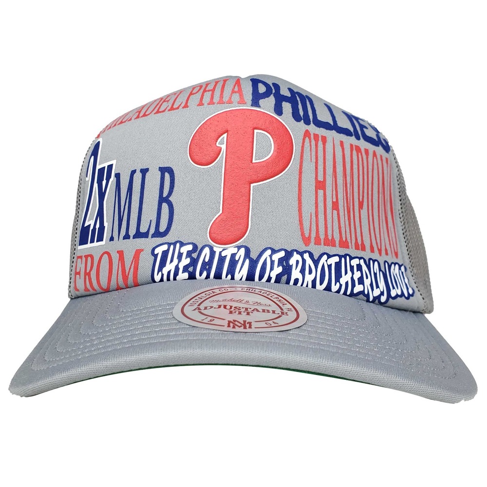 Philadelphia Phillies Mitchell & Ness MLB Trucker Cap Hat Puff Print Logo NWT